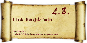 Link Benjámin névjegykártya