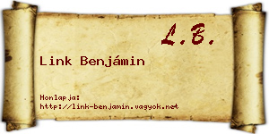 Link Benjámin névjegykártya